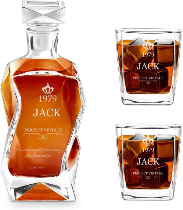 Set de carafes à whisky et verres personnalisés pour hommes