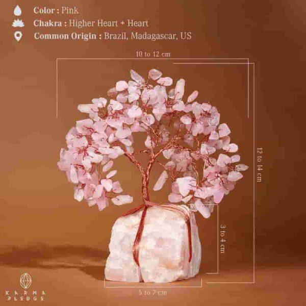 Rose Quartz Crystal Tree - Chakra Healing Gift For Home & Office – Image 2