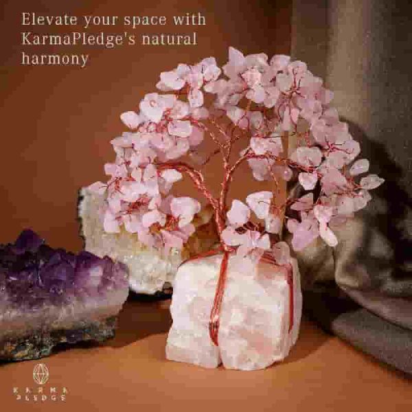 Rose Quartz Crystal Tree - Chakra Healing Gift For Home & Office – Image 5