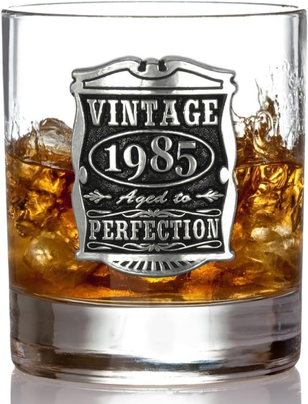 Vintage 1985 Whisky Glass - Perfect 40th Birthday Gift For Men - Imagem 3