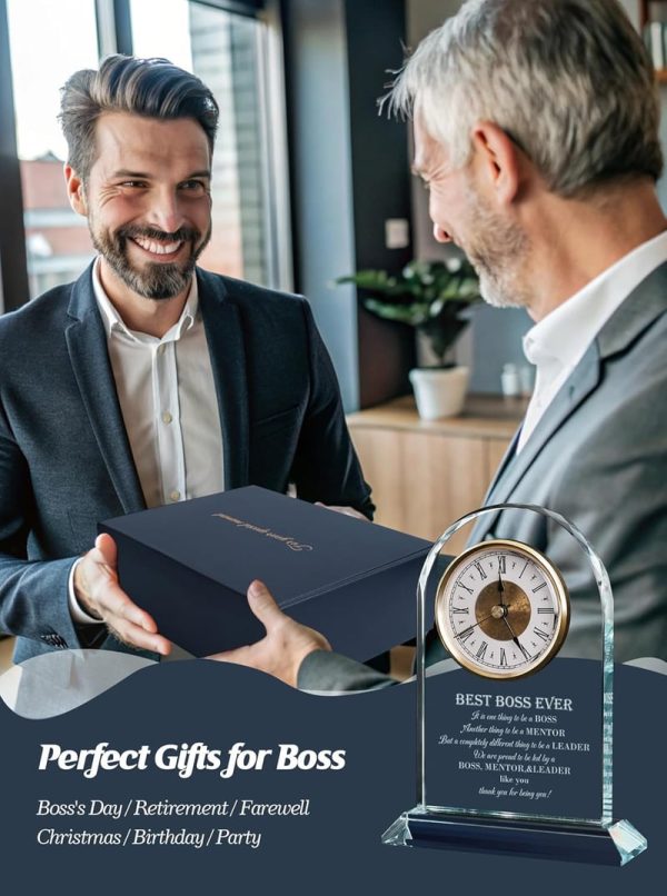 Elegant Glass Clock - Best Boss Gifts For Men & Women - 画像 (4)