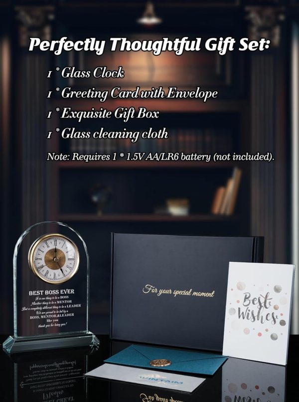 Elegant Glass Clock - Best Boss Gifts For Men & Women - 画像 (5)