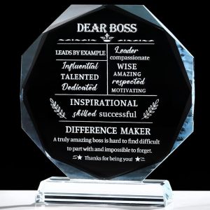 Plaque en cristal Cadeaux pour la retraite et la reconnaissance des patrons
