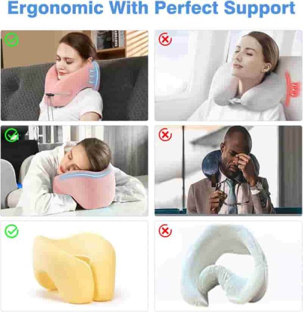 Best Memory Foam Travel Neck Pillow Set With Eye Mask – Bild 6