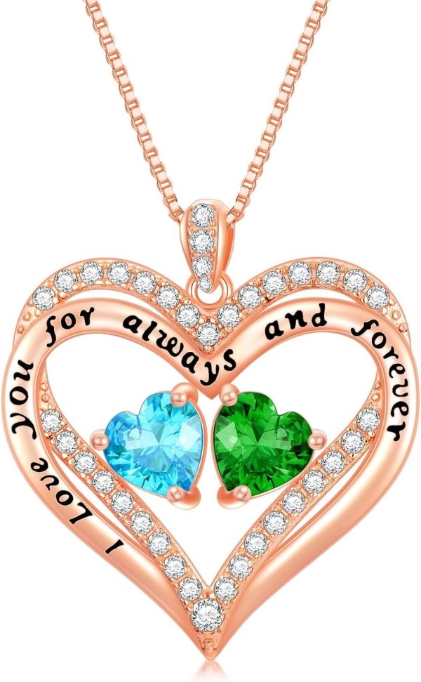 Rose Gold Birthstone Necklace - Perfect Gift For Her