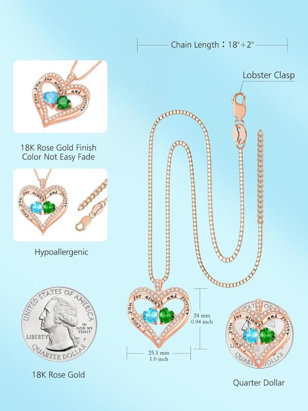 Rose Gold Birthstone Necklace - Perfect Gift For Her – Image 5