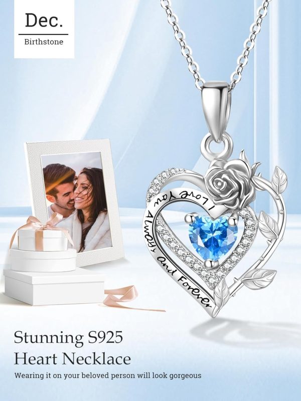 Sterling Silver Mom Pendant - Birthstone Heart Jewelry Gift – Image 3