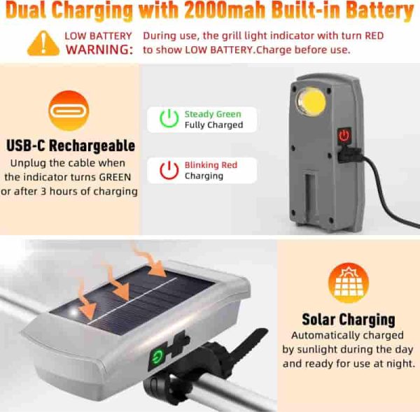 Best Solar/usb-c Rechargeable Grill Lights - Perfect Gift – Image 4