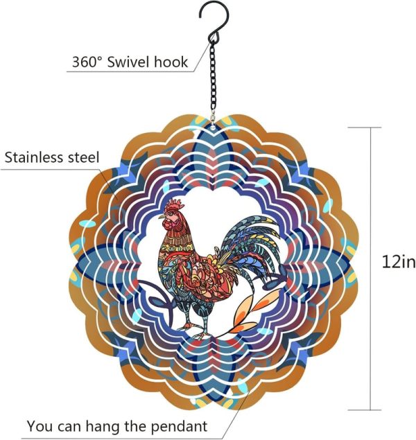 Best Rooster Wind Spinner - Unique Gifts For Mom & Grandma - Imagen 2