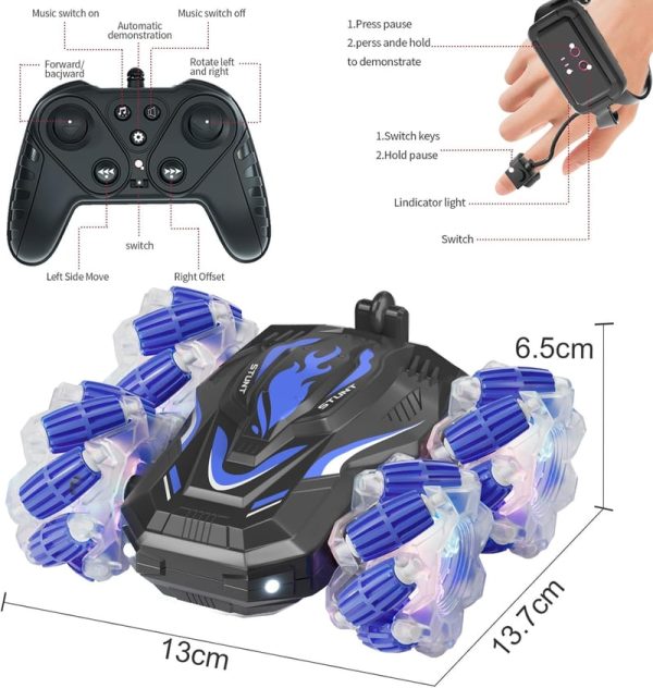 Gesture Sensing Rc Stunt Car – 360° Spins & Lights, Best Gift For Boys - Imagem 2
