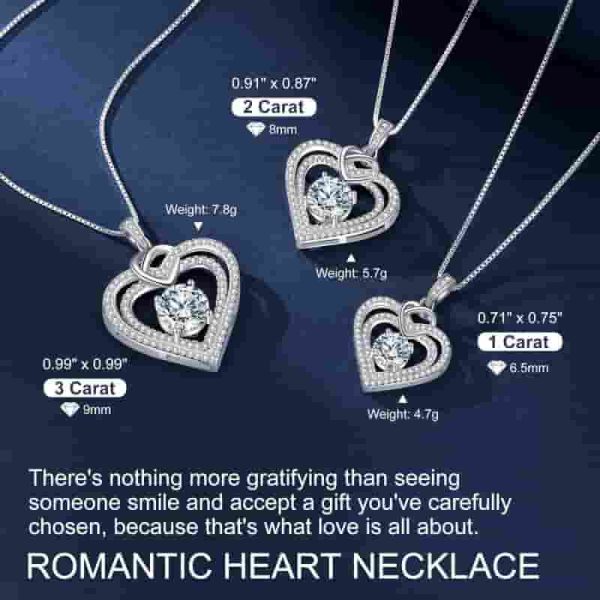 Best Moissanite Heart Necklace Gift For Her S925 - 画像 (4)