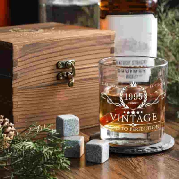 Best 30th Birthday Whiskey Glass Set For Men With Wood Box – Image 2