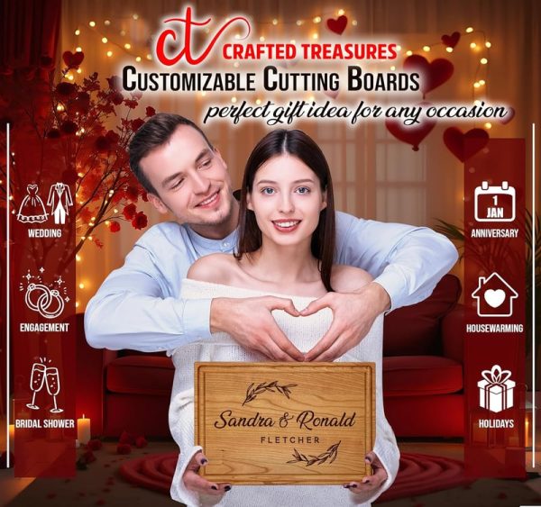 Best Personalized Cutting Board - Anniversary & Wedding Gift - immagine 2