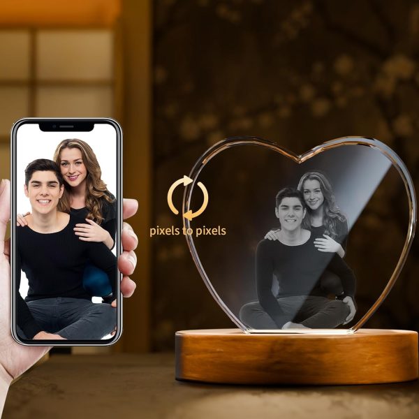 Best 3d Crystal Photo Gift - Personalized Heart - Imagem 3