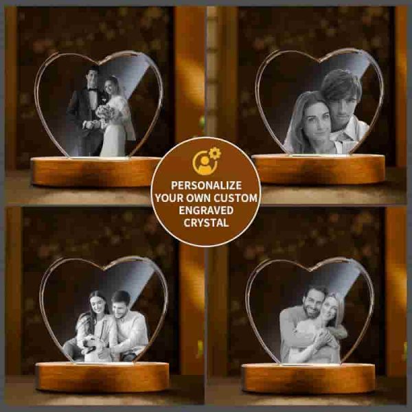 Best 3d Crystal Photo Gift - Personalized Heart - Imagem 5