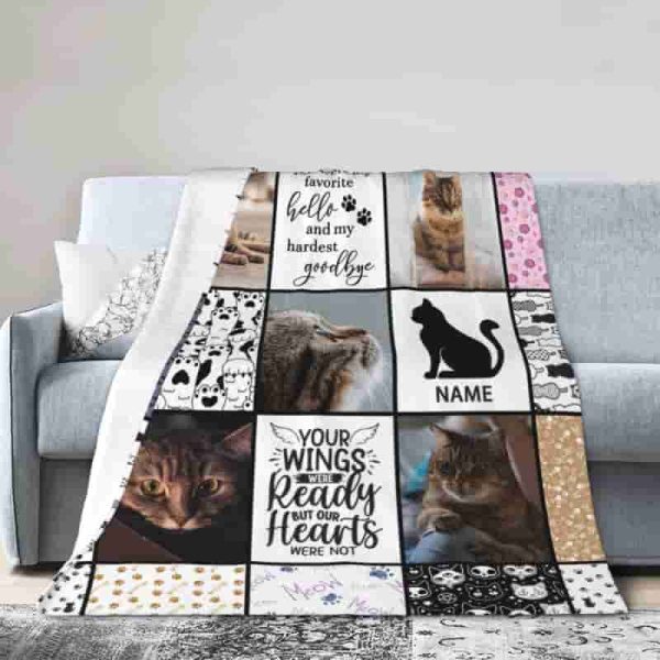 Personalized Cat Loss Blanket - Memorial Gift 30''x40'' - Imagem 4