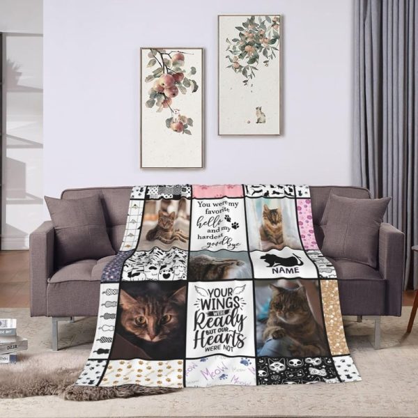 Personalized Cat Loss Blanket - Memorial Gift 30''x40'' - Imagem 5