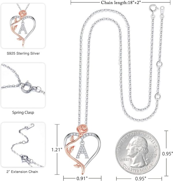 Sterling Silver Rose Heart Necklace: Best Gift For Her - Imagen 4