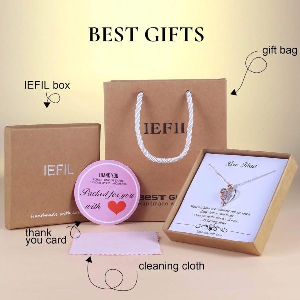 Sterling Silver Rose Heart Necklace: Best Gift For Her - Imagen 5