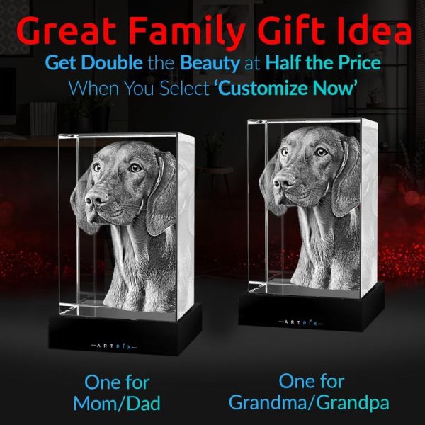 Personalized 3d Crystal Dog Memorial Gift - Laser Etched Photo – Image 2
