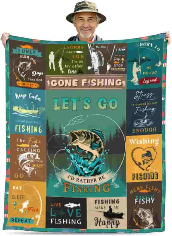 Best Fisherman Blanket Gift - Unique Fishing Design
