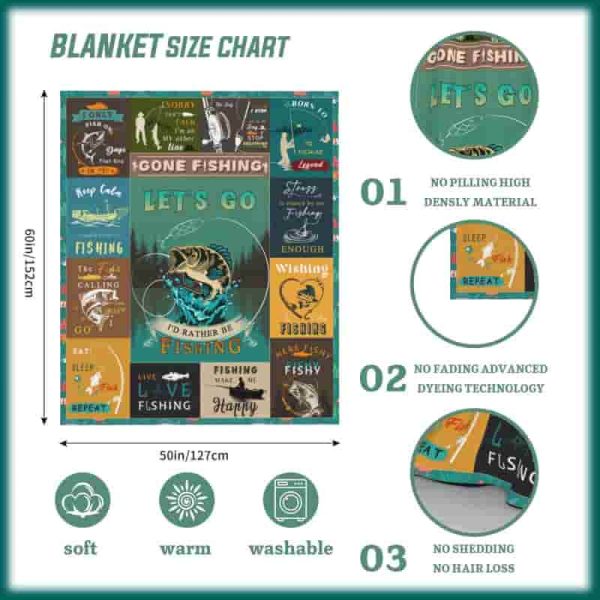 Best Fisherman Blanket Gift - Unique Fishing Design - Image 3