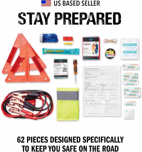 Best Roadside Emergency Kit For Cars – 62-piece Safety Tools & More - 画像 (6)