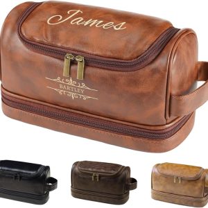 Best Personalized Leather Dopp Kit - Perfect Gift For Men