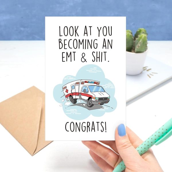Funny Emt Graduation Card - Congrats For New Emergency Services Graduate - Imagen 5