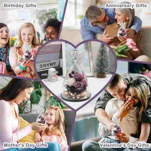 Best Mother's Day Angel Figurine With Roses Gift - Imagen 6