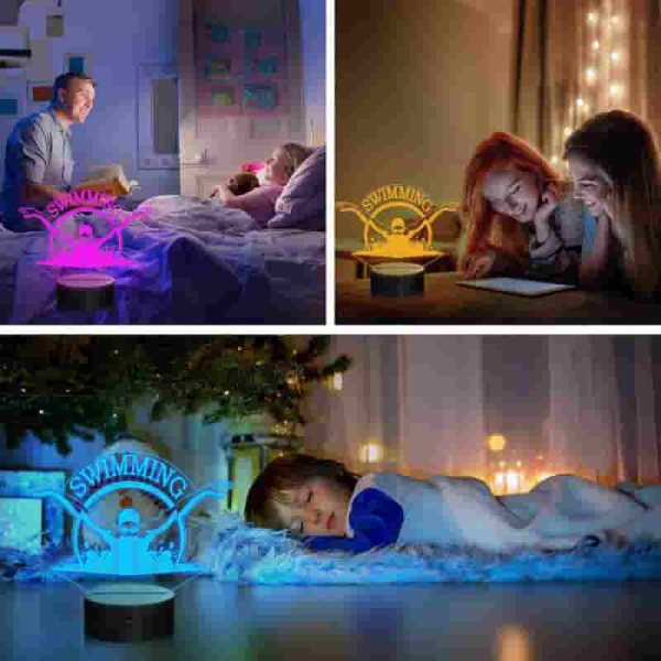 Best 3d Swimming Lamp For Kids - 16 Color Night Light - immagine 2
