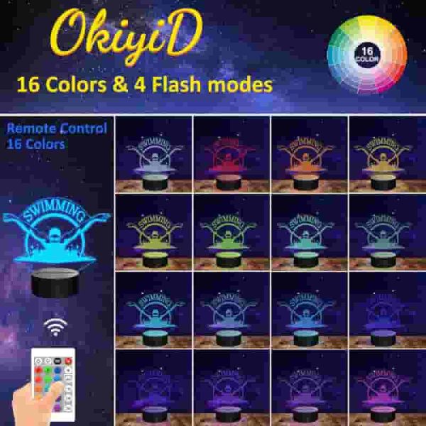 Best 3d Swimming Lamp For Kids - 16 Color Night Light - immagine 3