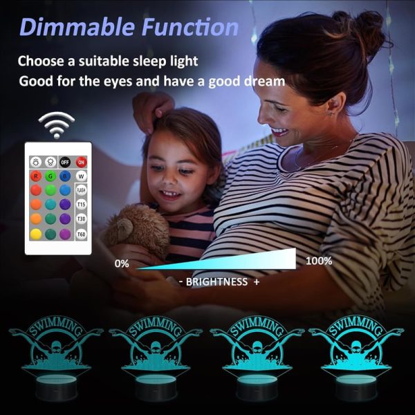 Best 3d Swimming Lamp For Kids - 16 Color Night Light - immagine 4