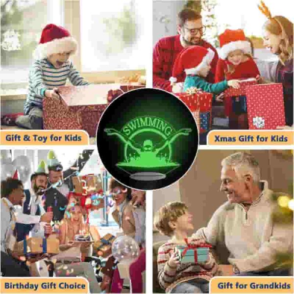Best 3d Swimming Lamp For Kids - 16 Color Night Light - immagine 6