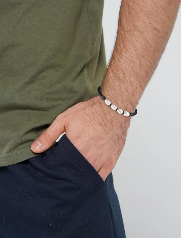 Best Freshwater Pearl Leather Bracelet - Stylish Men's Jewelry Gift - immagine 2