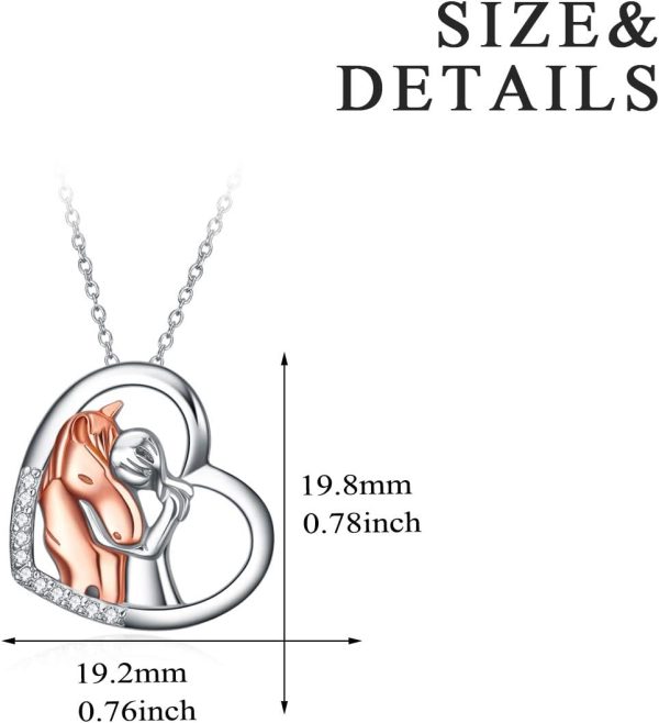 925 Sterling Silver Horse Pendant Necklace - Best Gift For Women - Imagen 2