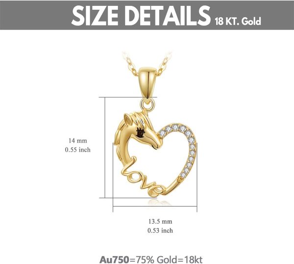 Best 14k Gold Horse Heart Necklace For Women - Gift Idea – Image 2