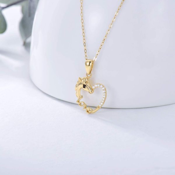 Best 14k Gold Horse Heart Necklace For Women - Gift Idea – Image 4