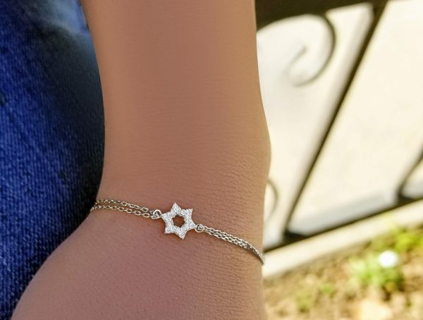 Best Jewish Star Sterling Silver Bracelet With Cz – Image 4