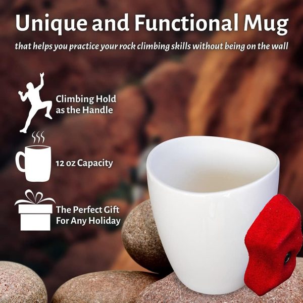 Rock Climbing Hold Mug - Unique Climber Gift For Grip Training - Imagen 3