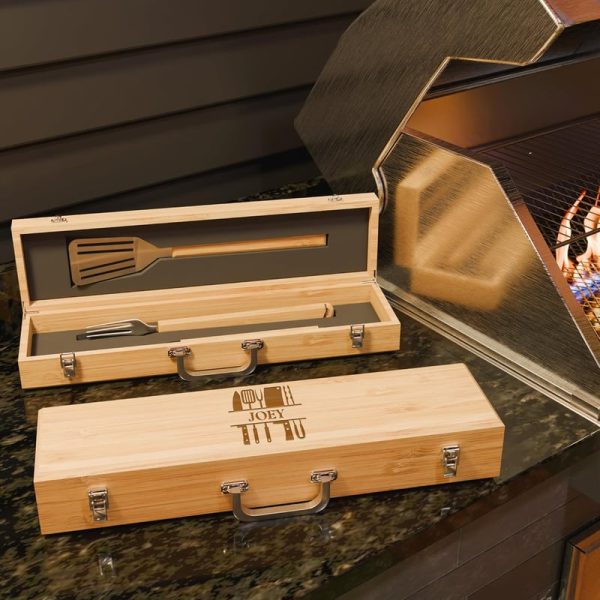 Personalized Bbq Tool Set - Bamboo Box Gift For Men & Dad – Image 4
