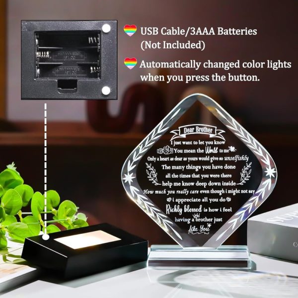 Best Brother Led Crystal Plaque - Personalized Gift – Image 5