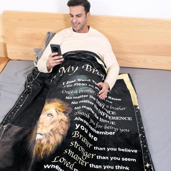 Personalized Lion Blanket Gifts For Brother From Sister - Birthday Ideas - Image 3
