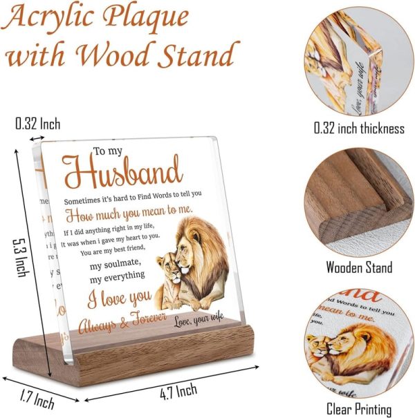 Romantic Lion-themed Acrylic Plaque: Best Gift For Husband - Imagem 2