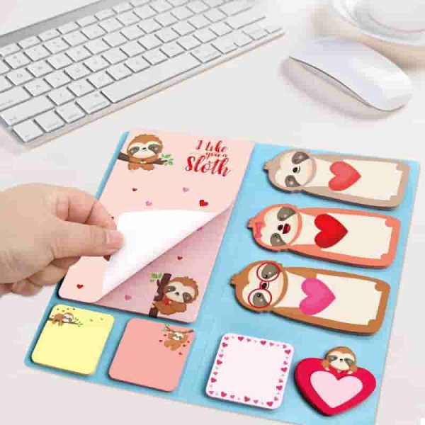 Valentine's Day Sloth Sticky Notes Gift Set - 240 Sheets – Image 2