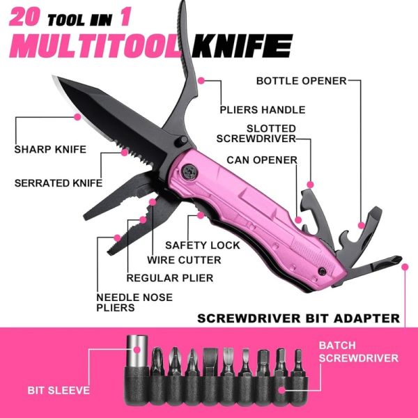 Unique Pink Multitool Knife - Best Gift For Women - Imagen 2