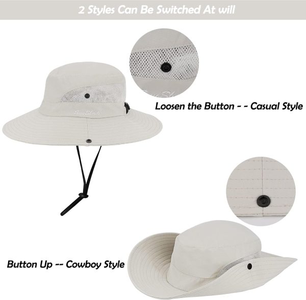 Best Women's Uv Protection Foldable Sun Hat With Ponytail Hole - Imagem 4
