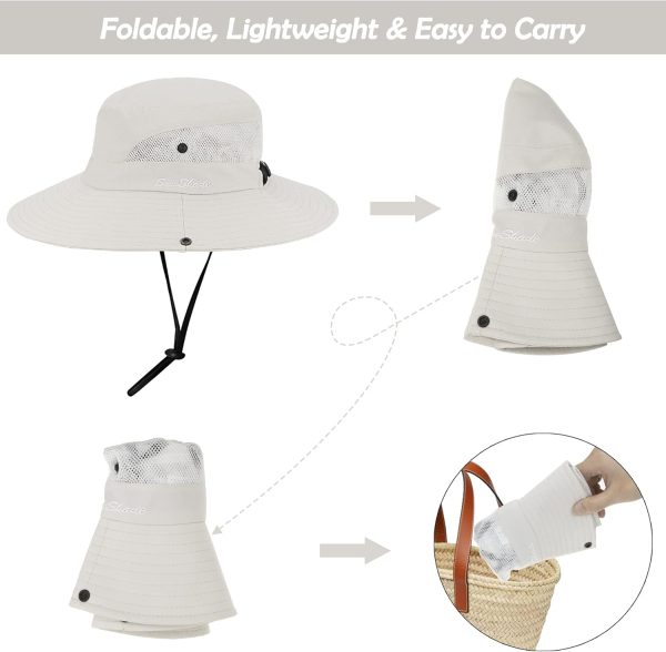 Best Women's Uv Protection Foldable Sun Hat With Ponytail Hole - Imagem 6