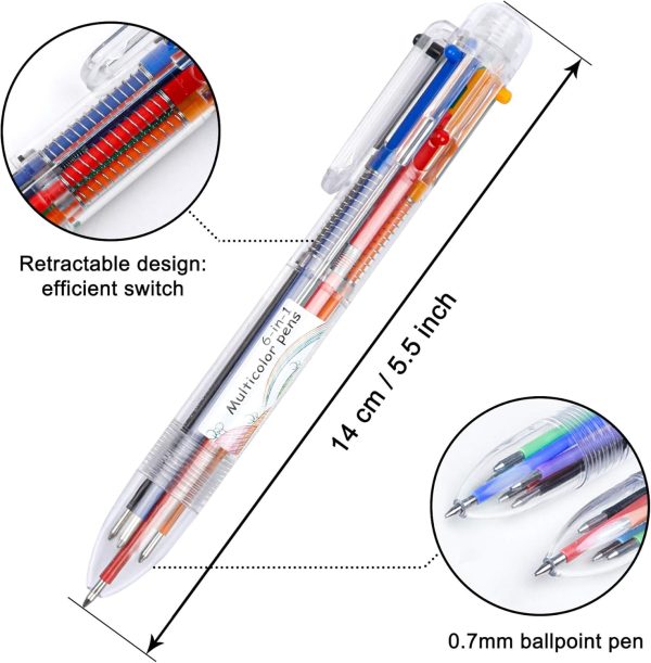 Best Shuttle Art Multicolor Pens Set - 23 Pack 6-in-1 Retractable Ballpoint – Image 5