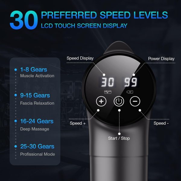Best Massage Gun For Deep Tissue Pain Relief – 30 Speeds, 9 Attachments - immagine 2